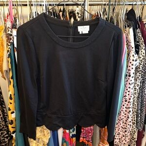 Kate Spade Black Scalloped Blouse